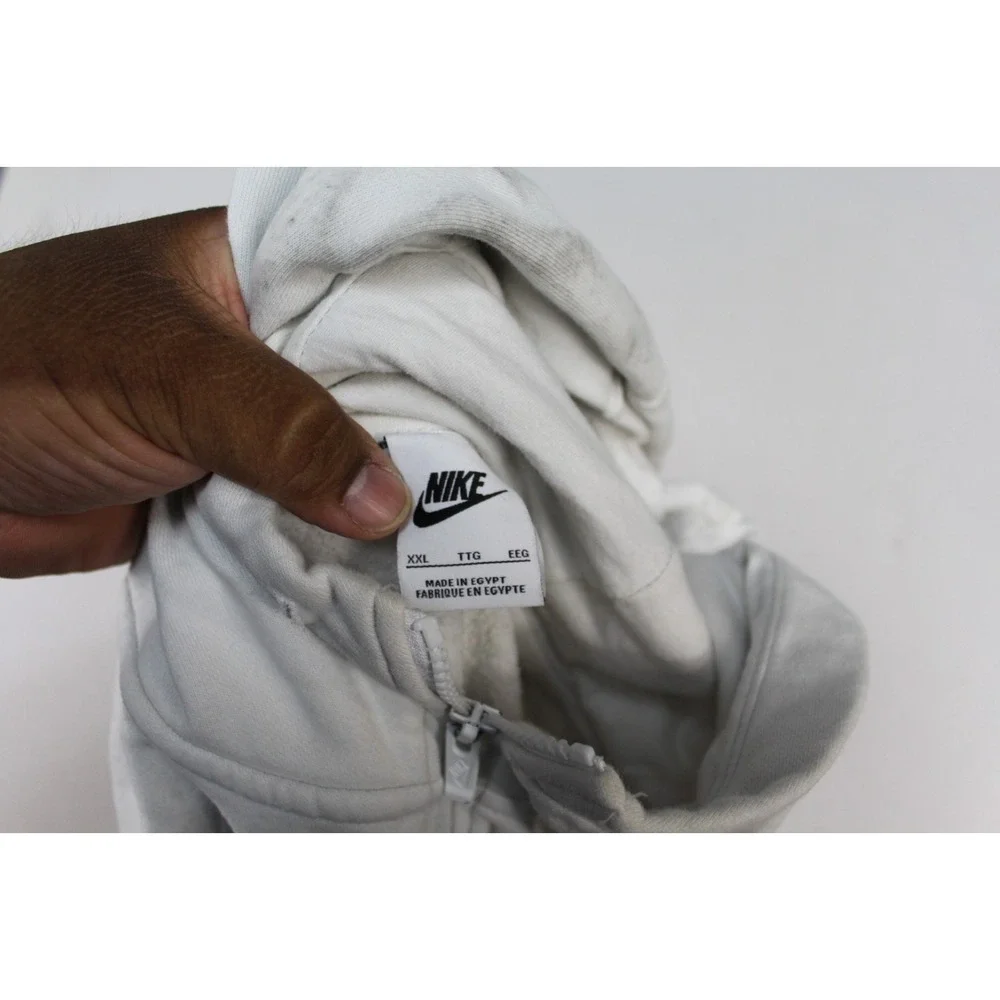 Nike Women White Sweater Hoodie Full Zip Long Sleeve Casual Size XXL